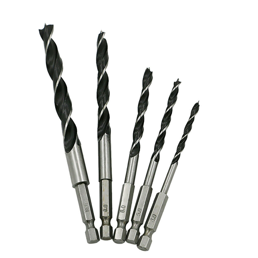 5pcs Wood Drills Bit Set Carpenter Tools High  Steel 4/5/6/8/10mm