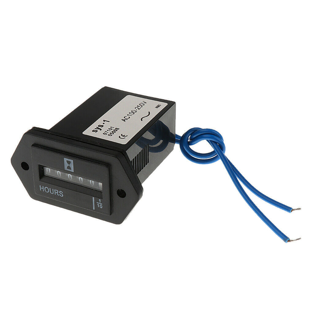 AC 100-250V 6-Digit Digital Hour Meter Sealed Counter Gauge For Car Truck