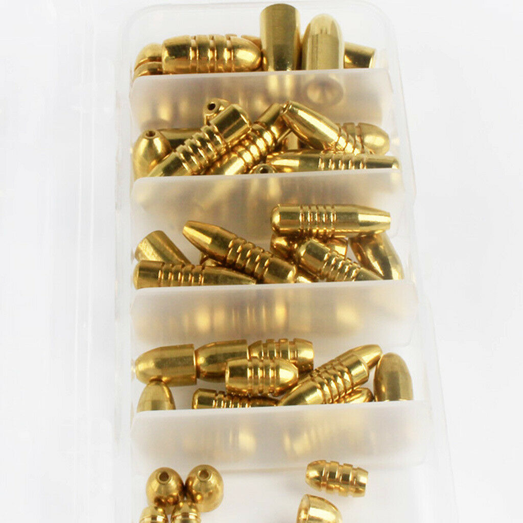 52pcs Brass Weights Bullet Shape Sinker Sea Carp Fishing   Sinker Tackle