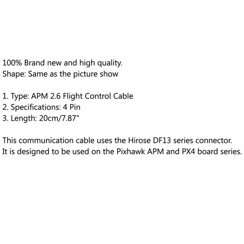 8x DF13 4 Position 4Pin Connector For APM2.6 Pixhawk PX4 Flight Control Cable B5