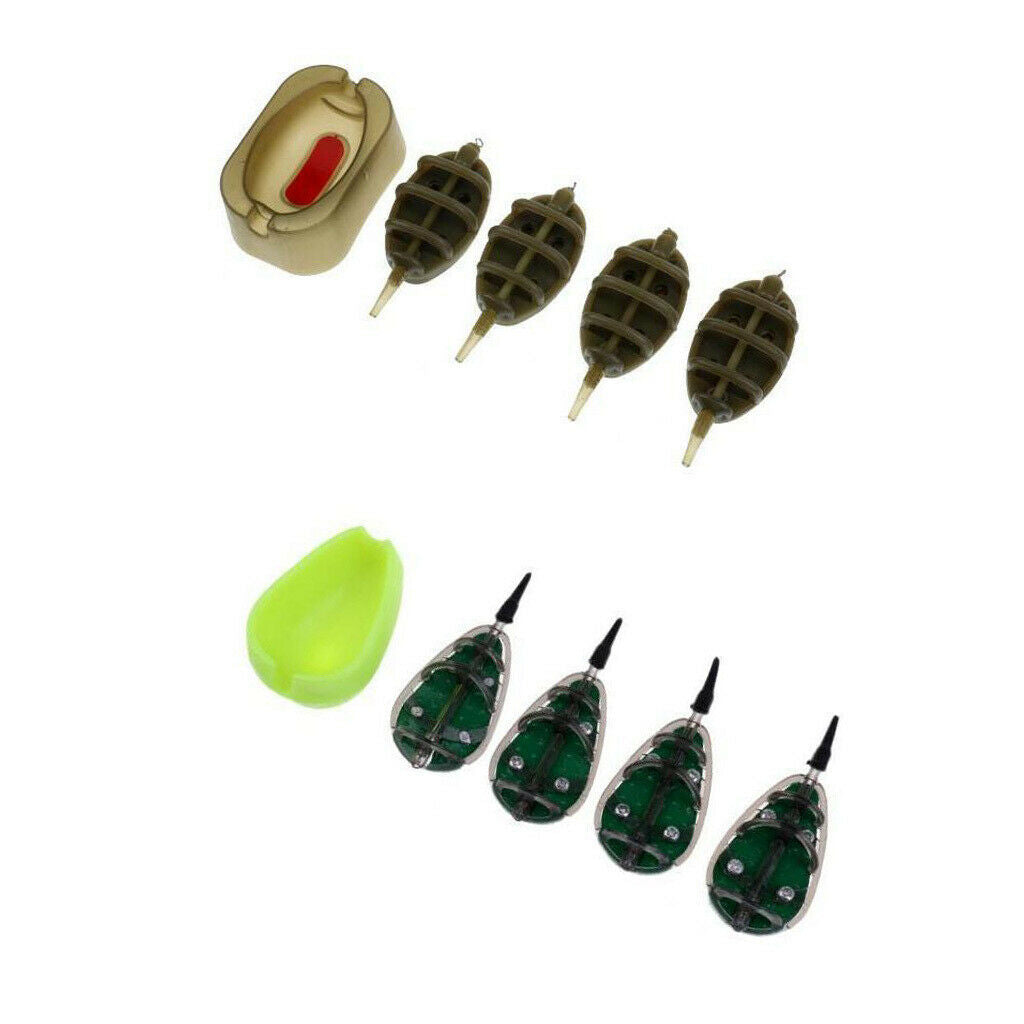 2 Sets Carp Fishing Feeder Bait Mould Sinker 15g,20g,25g,35g,30g,40g,50g,60g