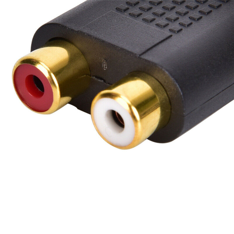 3.5mm Jack to 2 RCA Adaptor Twin Phono Y Splitter Stereo Male to 2 x Female  Lt