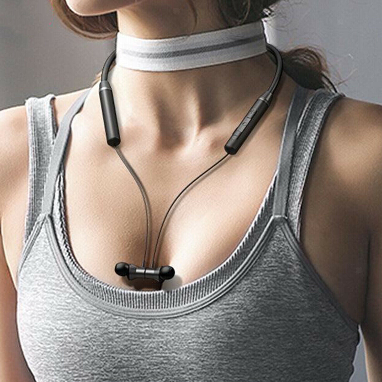 HE05 Pro Magnet Wireless Bluetooth Headphones Earbuds Neckband Headset Black