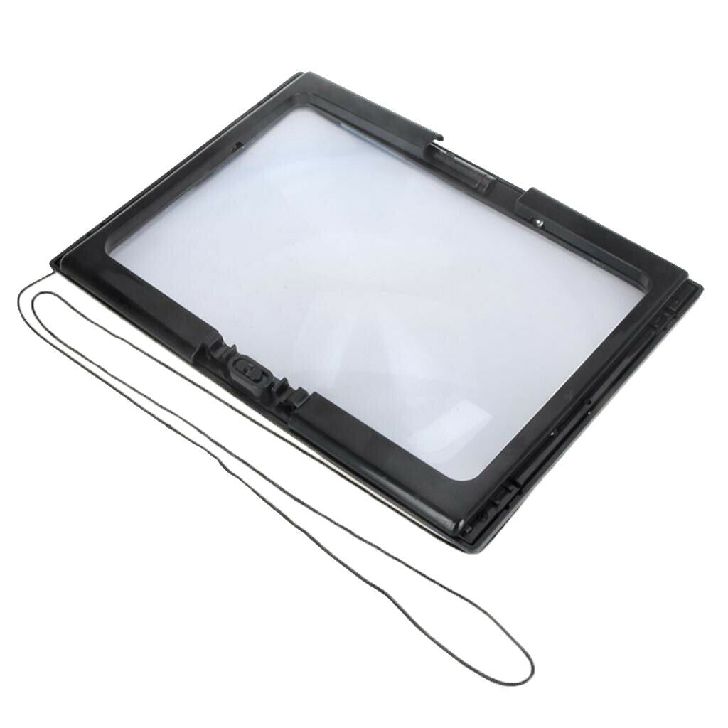 3X Reading Magnifier Foldable Magnifying Loupe w LED Light Desktop Book Lamp