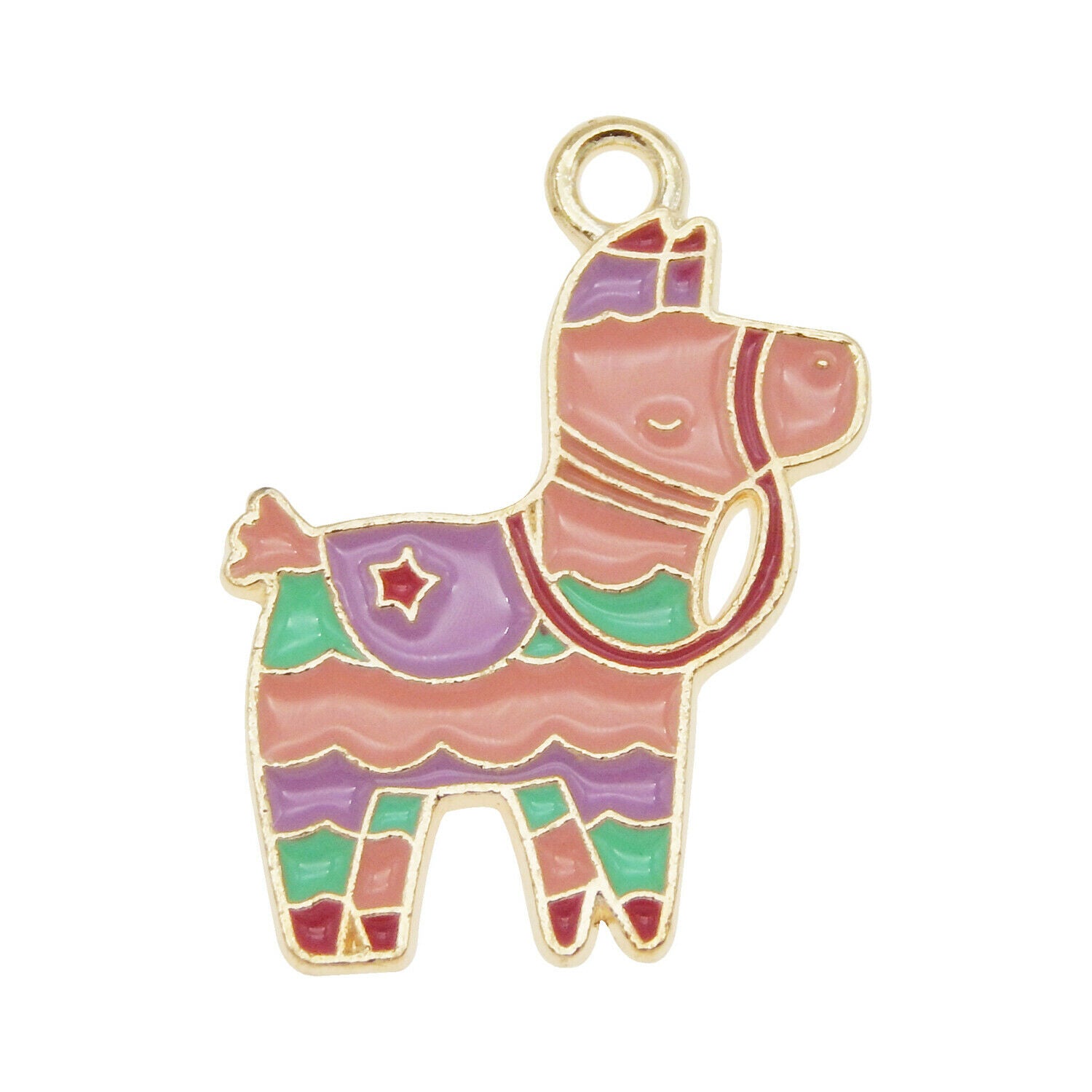16pcs 27x19mm Enamel Mixed Colors Horse Alloy Pendant Charms DIY Accessories