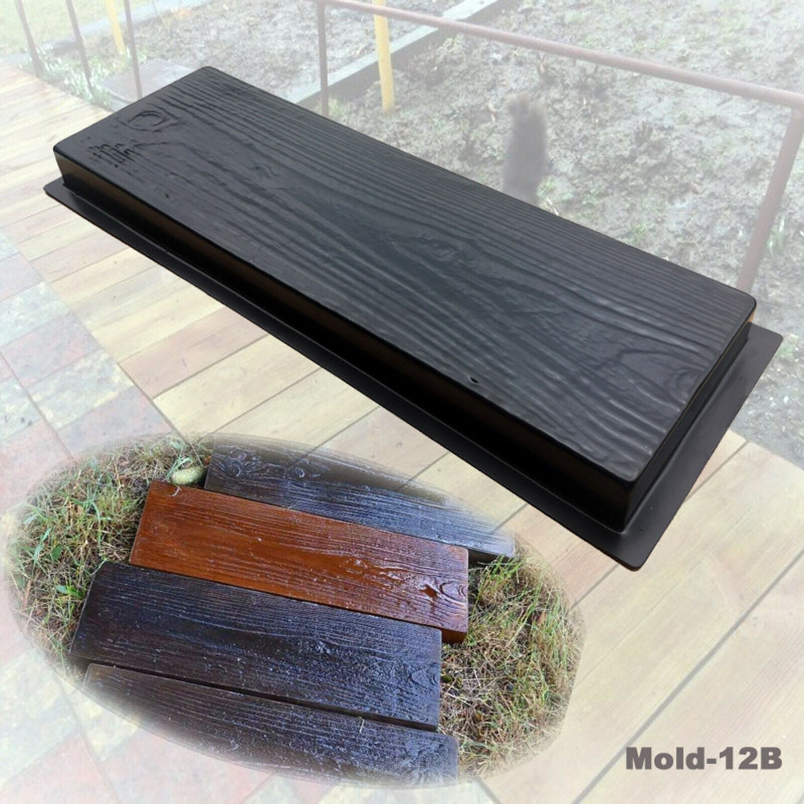 Wood Grain Lawn DIY Personalized Path Maker Paving Mold Pavement Mould