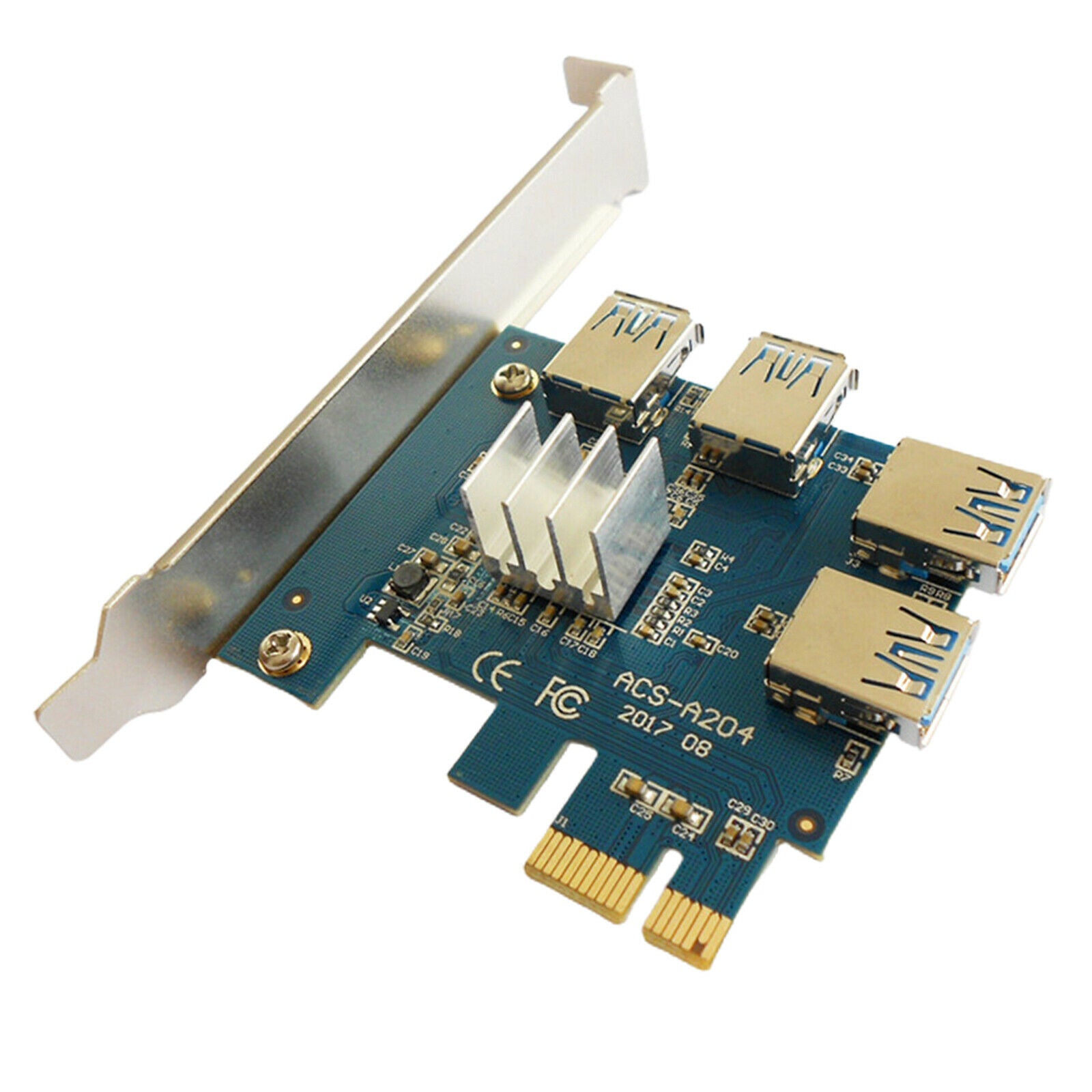 PCI-E 1 to 4 PCI Express 1x to 16x USB 3.0 Riser Card Converter Expansion