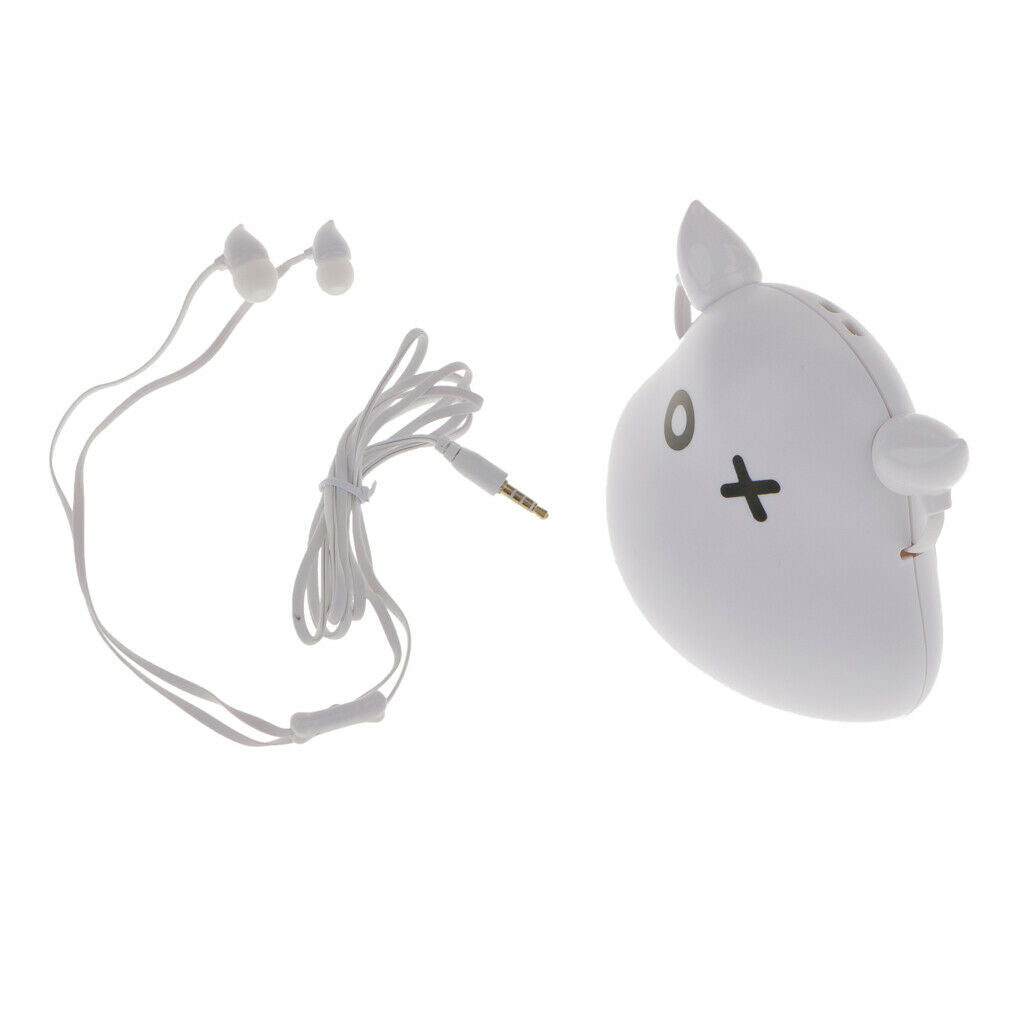 Cute Cartoon in-ear 3.5mm Wired Headphone Earphone with Mic for Phone White