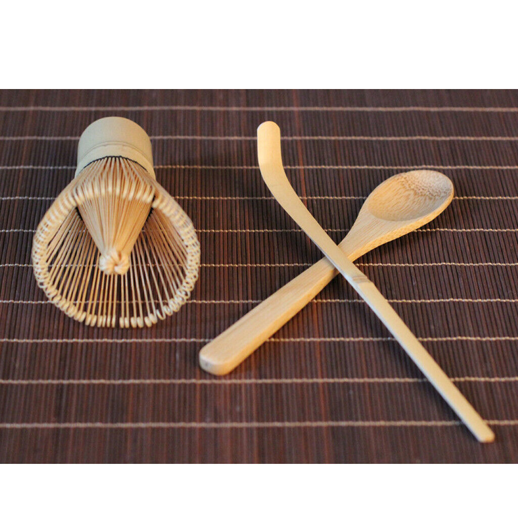Natural Bamboo Tea Matcha Whisk Tool Brush Teacup Tea Bowl Whisk Scoop Patrs