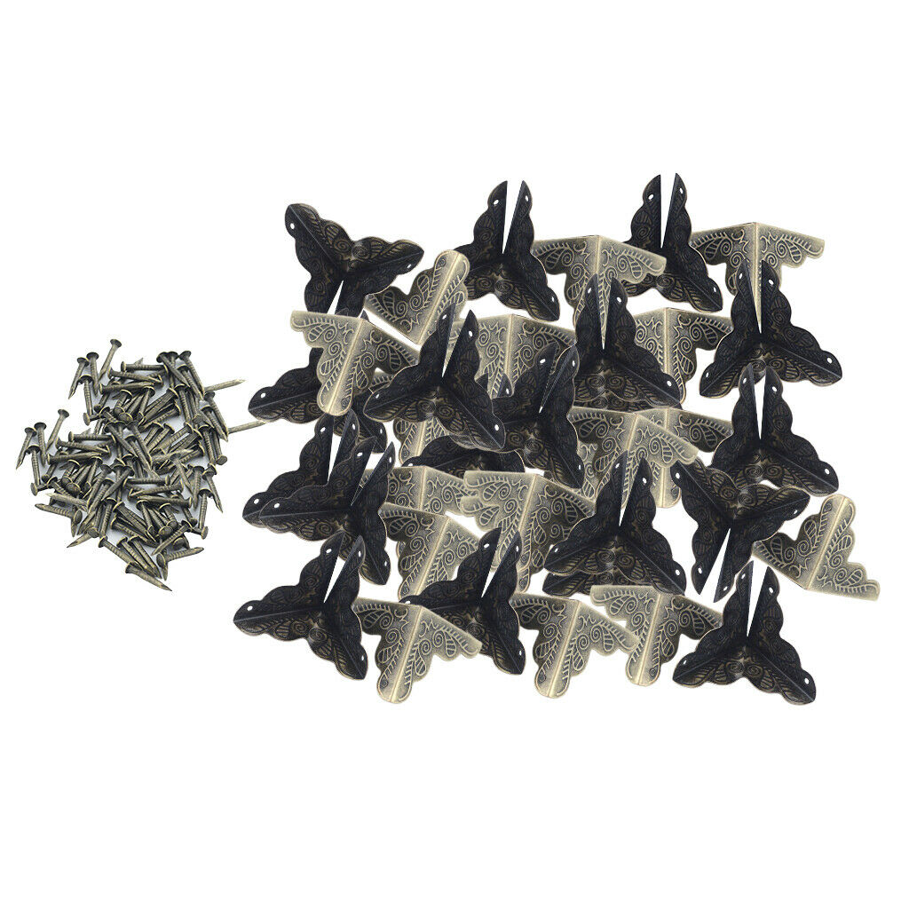 40Pcs Retro Metal Jewelry Gift Boxes Corner Decors Feet Leg Protectors Guard
