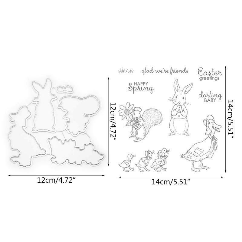 Easter Duck Rabbit Silica Seal Cutter Dies Scrapbooking DIY PhotoAlbum Decor