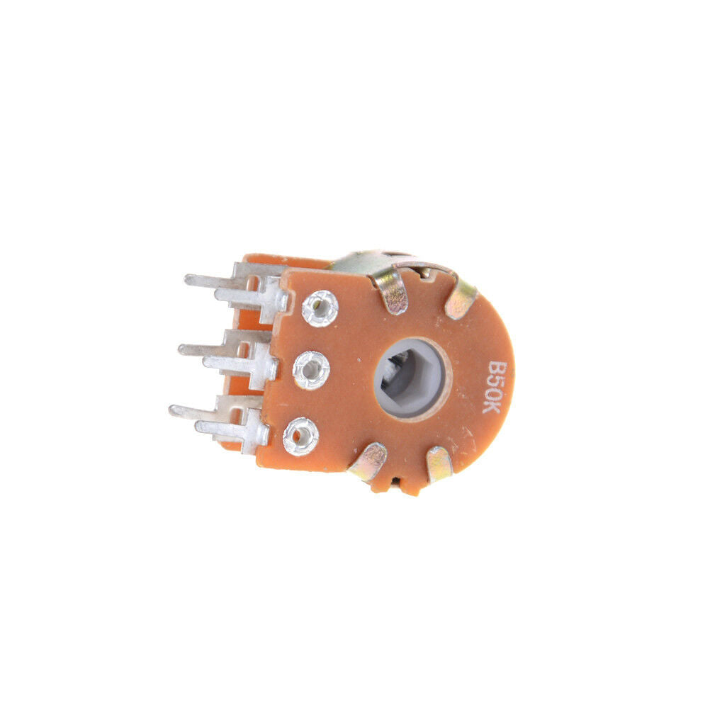 5pcs Dual Stereo Potentiometer Pot WH148 50K Ohm R Linear Shaft 15mm 6Pi.l8