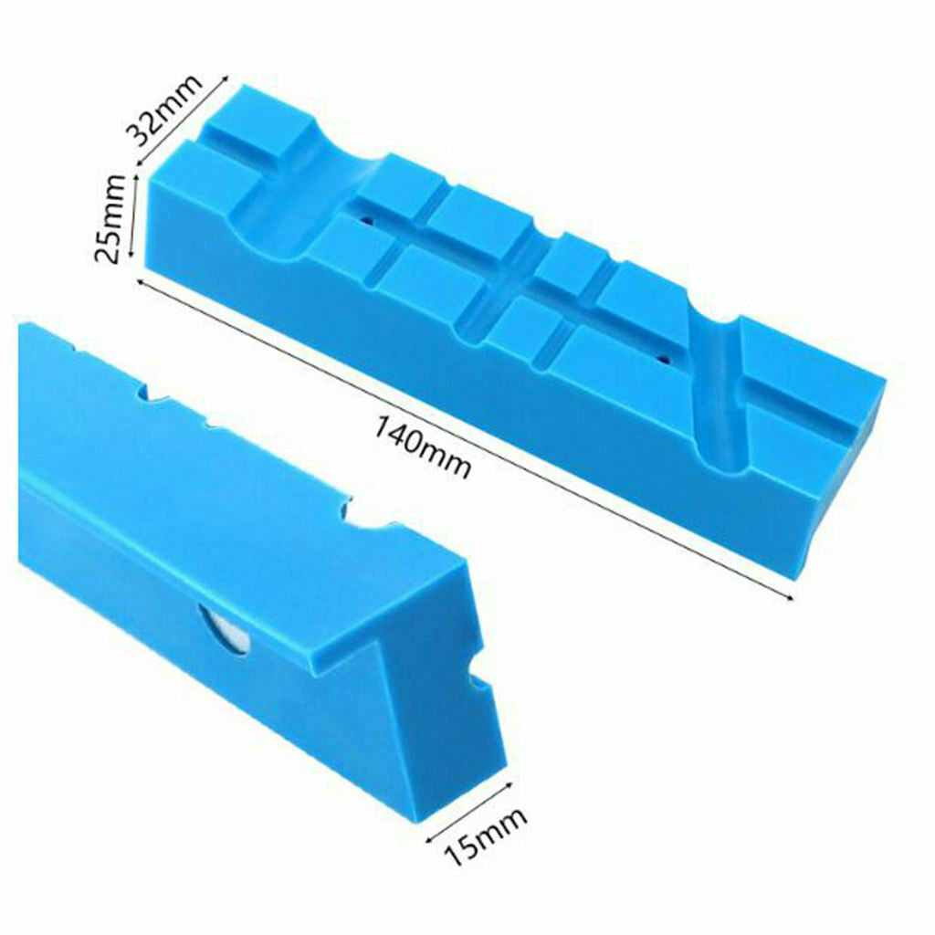 2pcs Vise Jaw Pads Magnetic Soft Pad Vise Protection Strip Multi-Groove Design