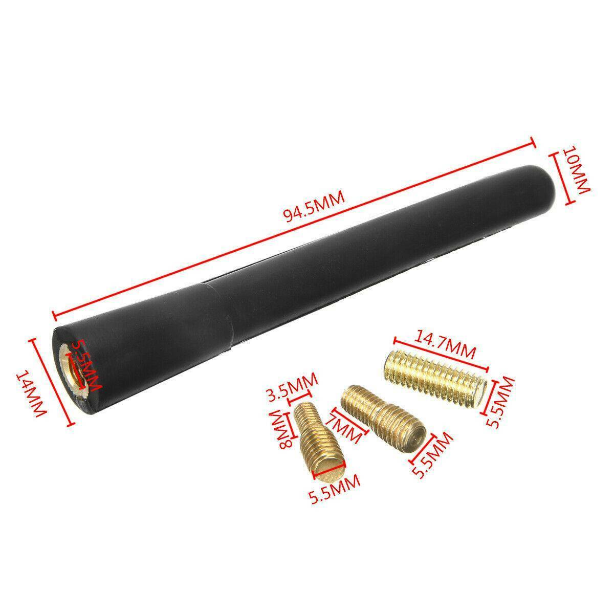 Universal Short Stubby Car Antenna AM/FM Radio Aerial Mast Screw Type Sets