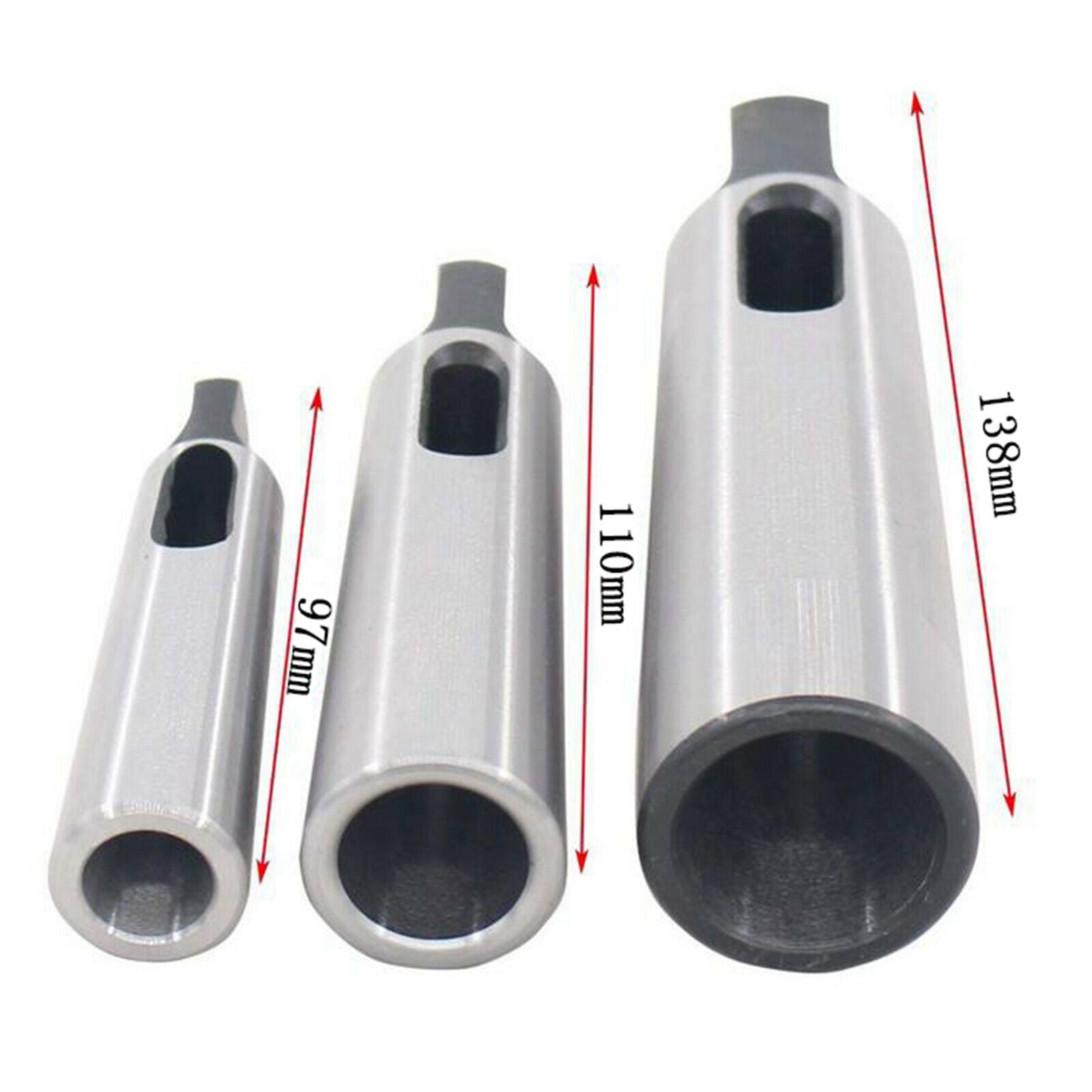 3x Taper Adapter Reducing,Drill Sleeve Lathe Tool,Spindle MT1 to MT2,MT2 to