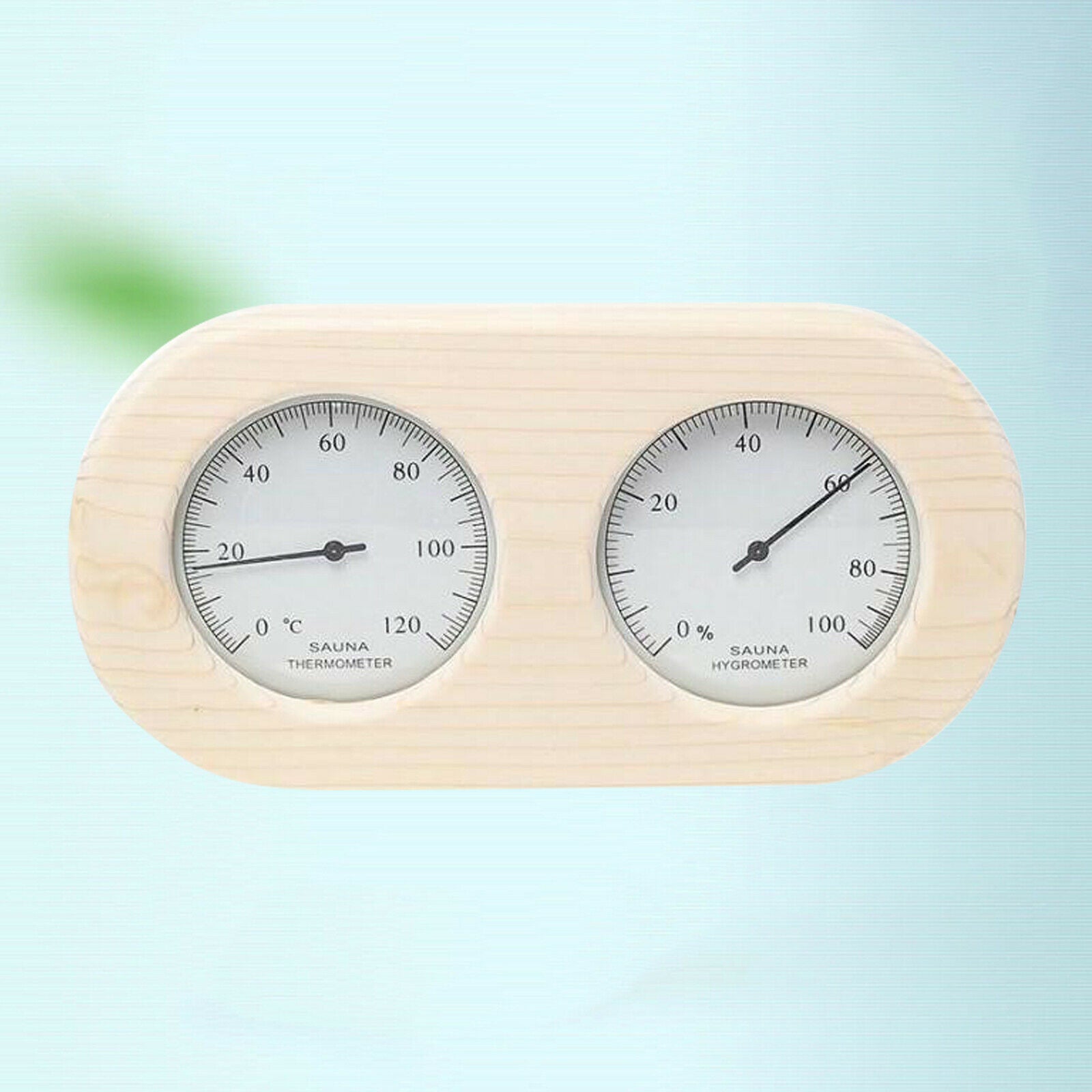 Double-meter Sauna Wooden Hygrothermograph Temperature and Moisture Meter Sauna
