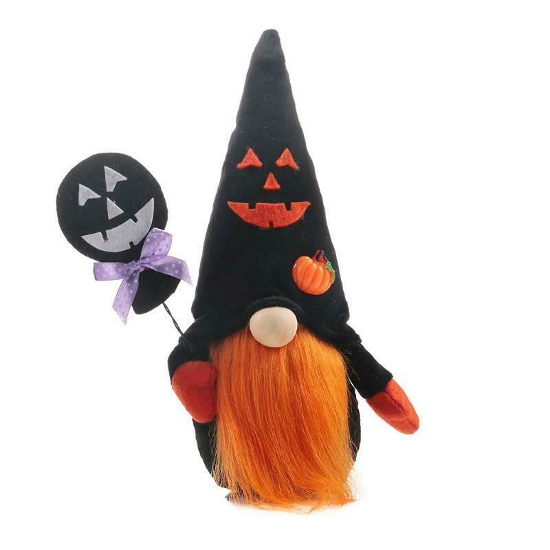 Set of 2 Halloween Gnomes Plush Decor Handmade Swedish Tomte Gnome Scandinavian