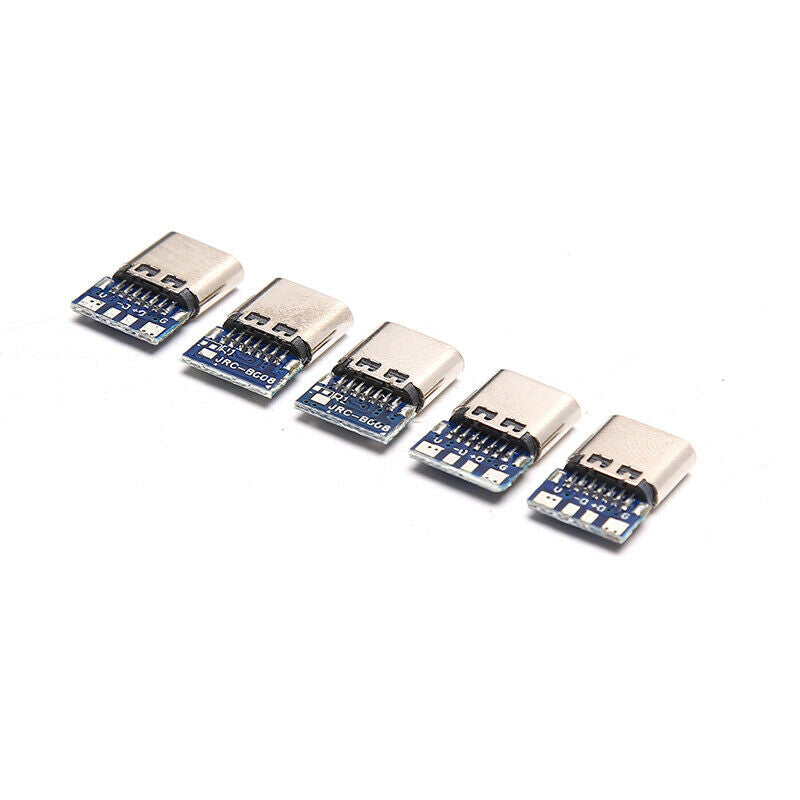 5PCS Type C Connector 14 Pin Female Socket receptacle Through Holes PCBBDAU