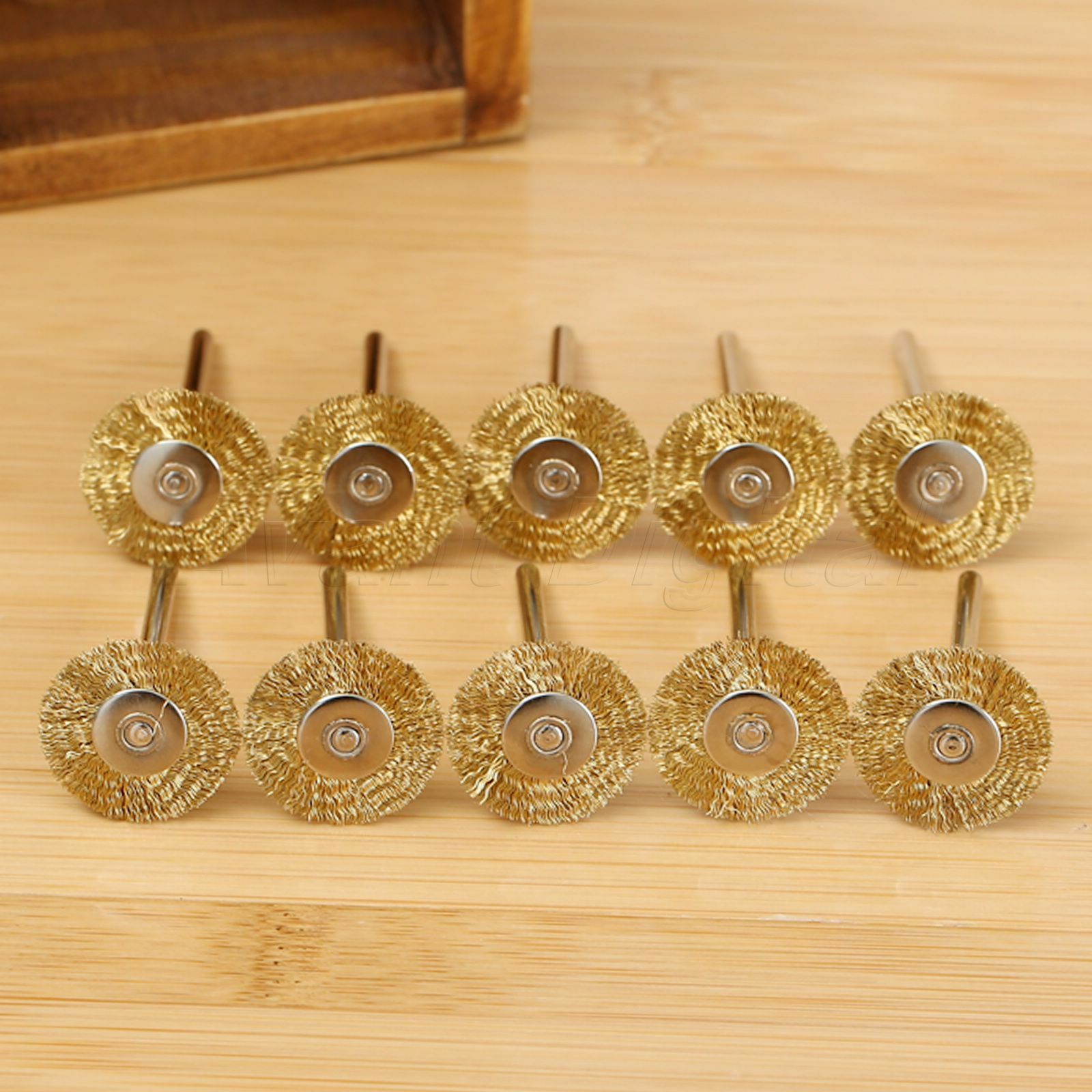 22MM Brass Wire Wheel Brushes Polishing Tool for Die Grinder Power Rotary 10PCS