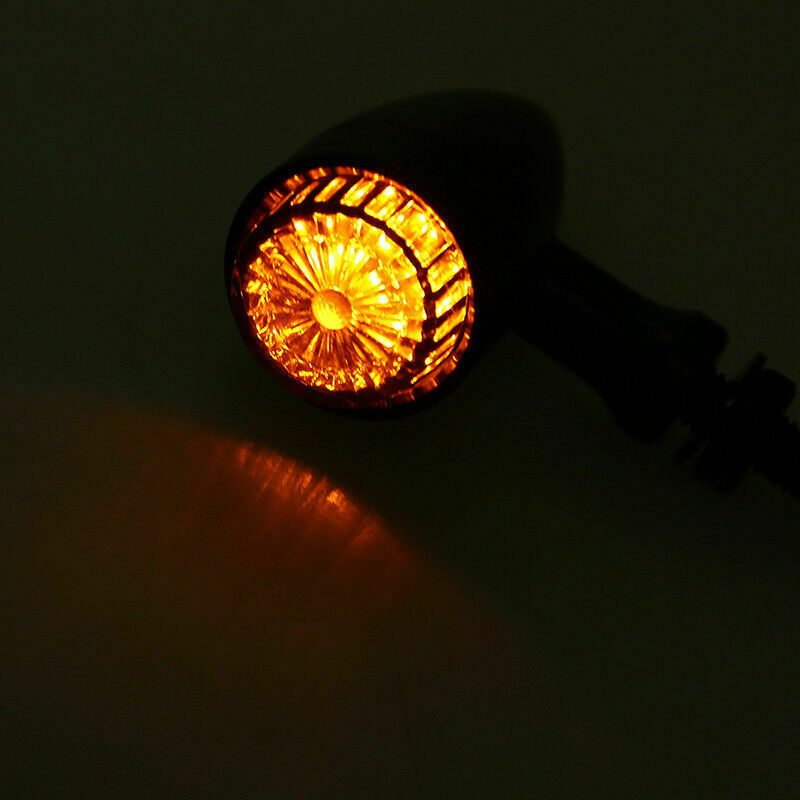 Aluminum Chrome Turn Signal Light M10 Amber Indicator 10mm Bolt Motorcycle