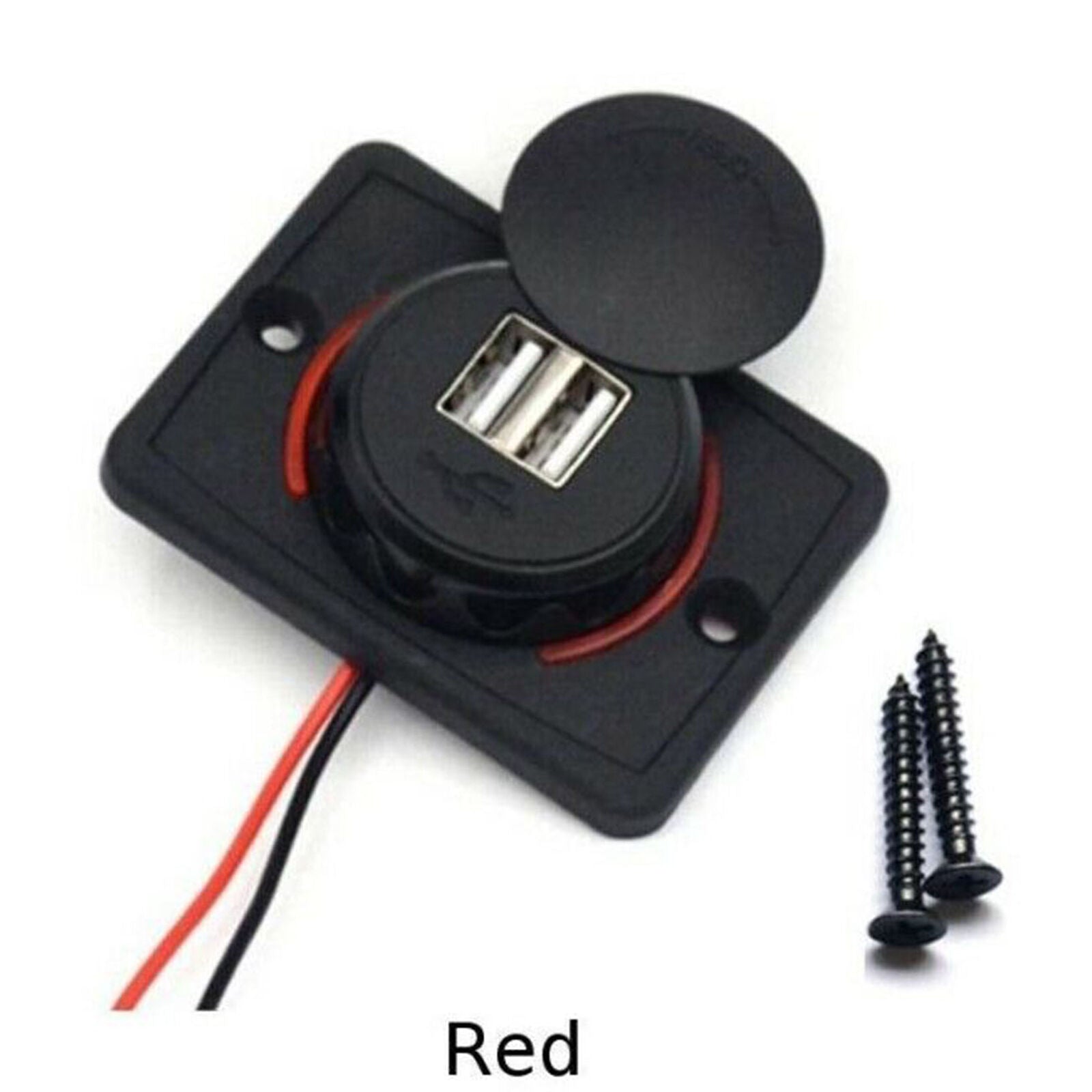 3.1A Dual USB Port Charger Socket Outlet 12V 24V LED Multiple For Motorcycle Car
