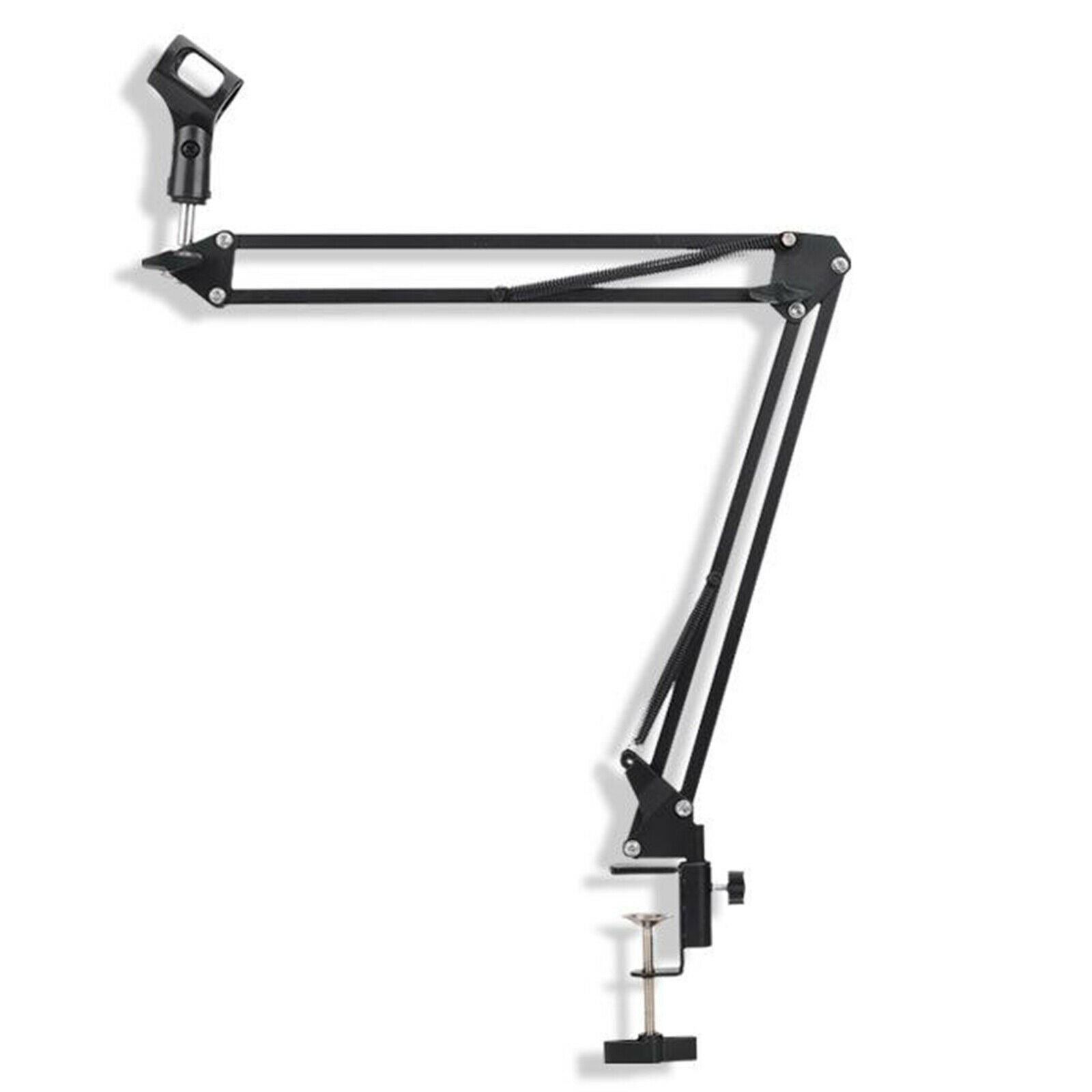 Desk Clamp Supesion Scissor Arm Microphone Stand Bracket with Mic Wind Screen