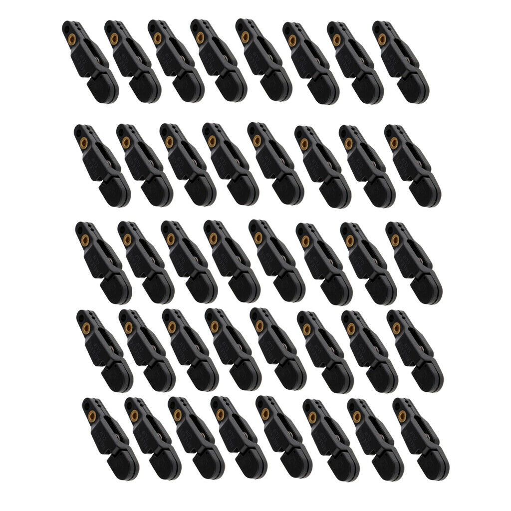 40Pcs Offshore Fishing Adjustable Planer Board Snaps Release Line Clips Black