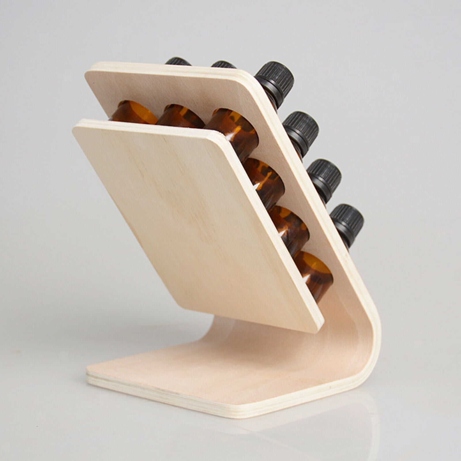 12 Slots 15ML Rectangle Wooden Essential Oil Display Stand Rack