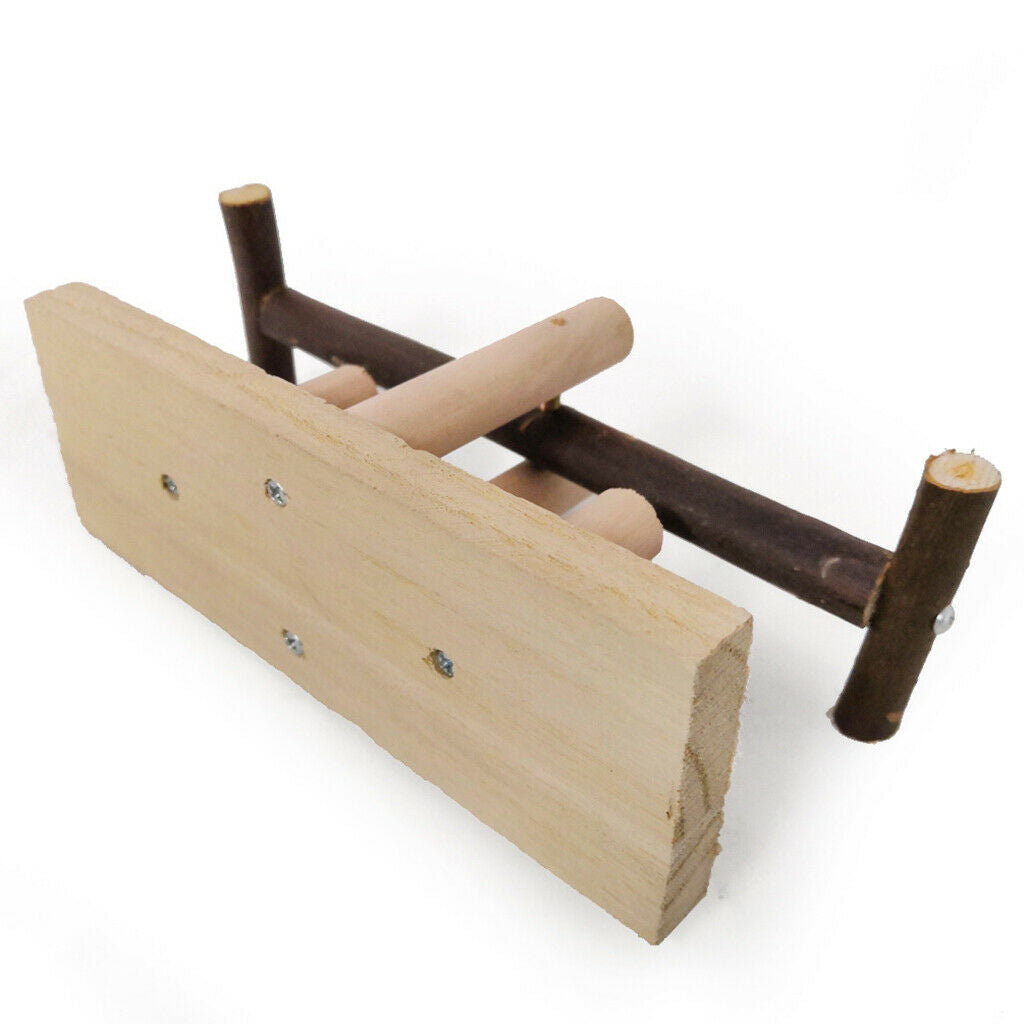 Funny Wood Hamster Cage Chewing Toys Perches Seesaw f/ Guinea Random Color