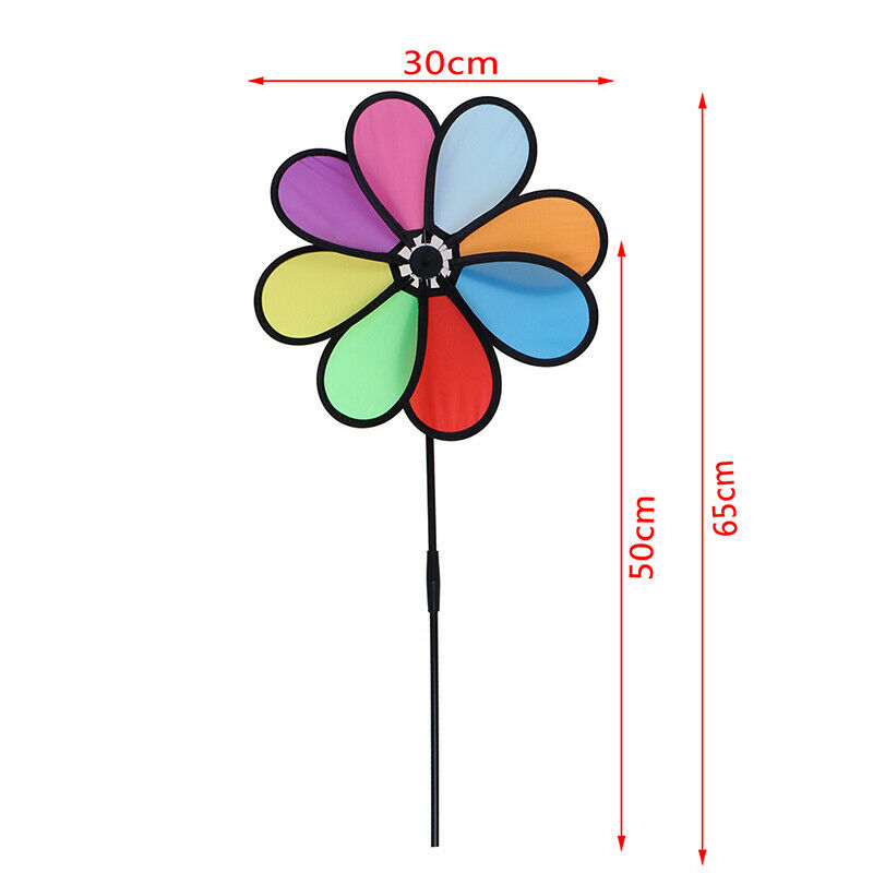 Colorful Rainbow Dazy Flower Spinner Wind Windmill Garden Yard Outdoor De.l8