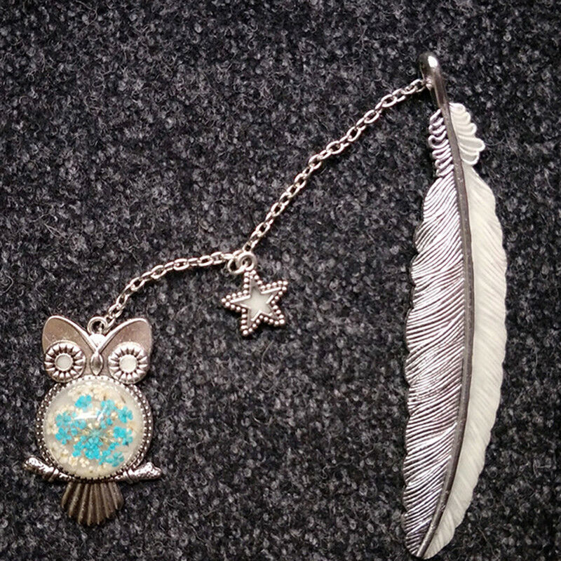 Luminous Night Owl Bookmark Label Read Maker Feather Book Mark Stationery BDAU