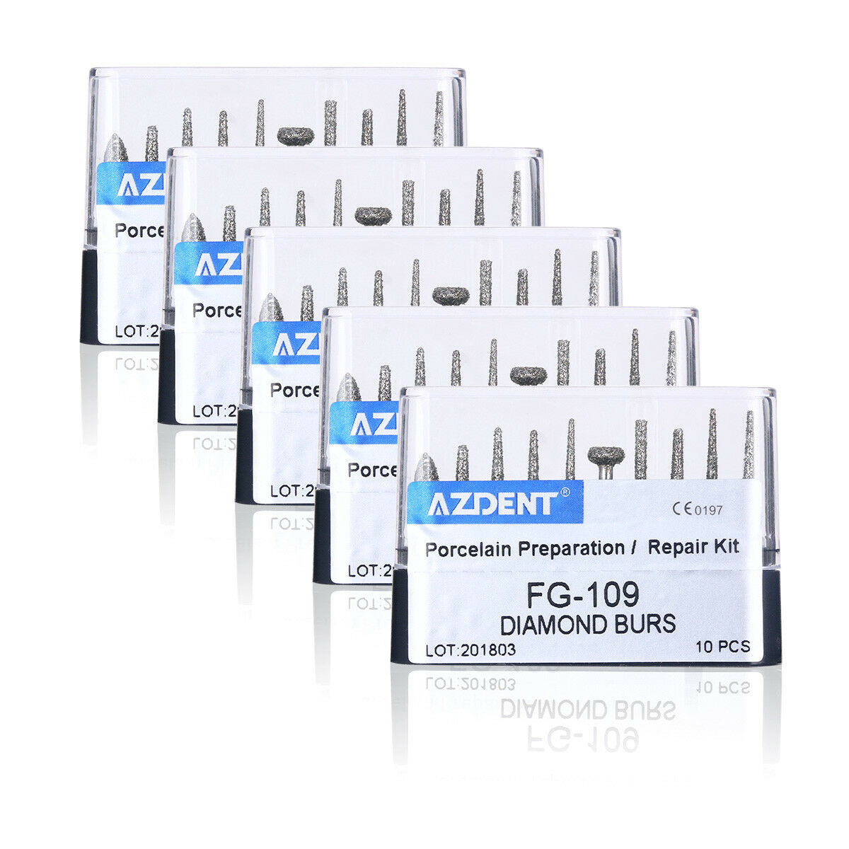 50 X Dental Diamond Bur Drills Tips FG Burs For High Speed Handpiece AZDENT