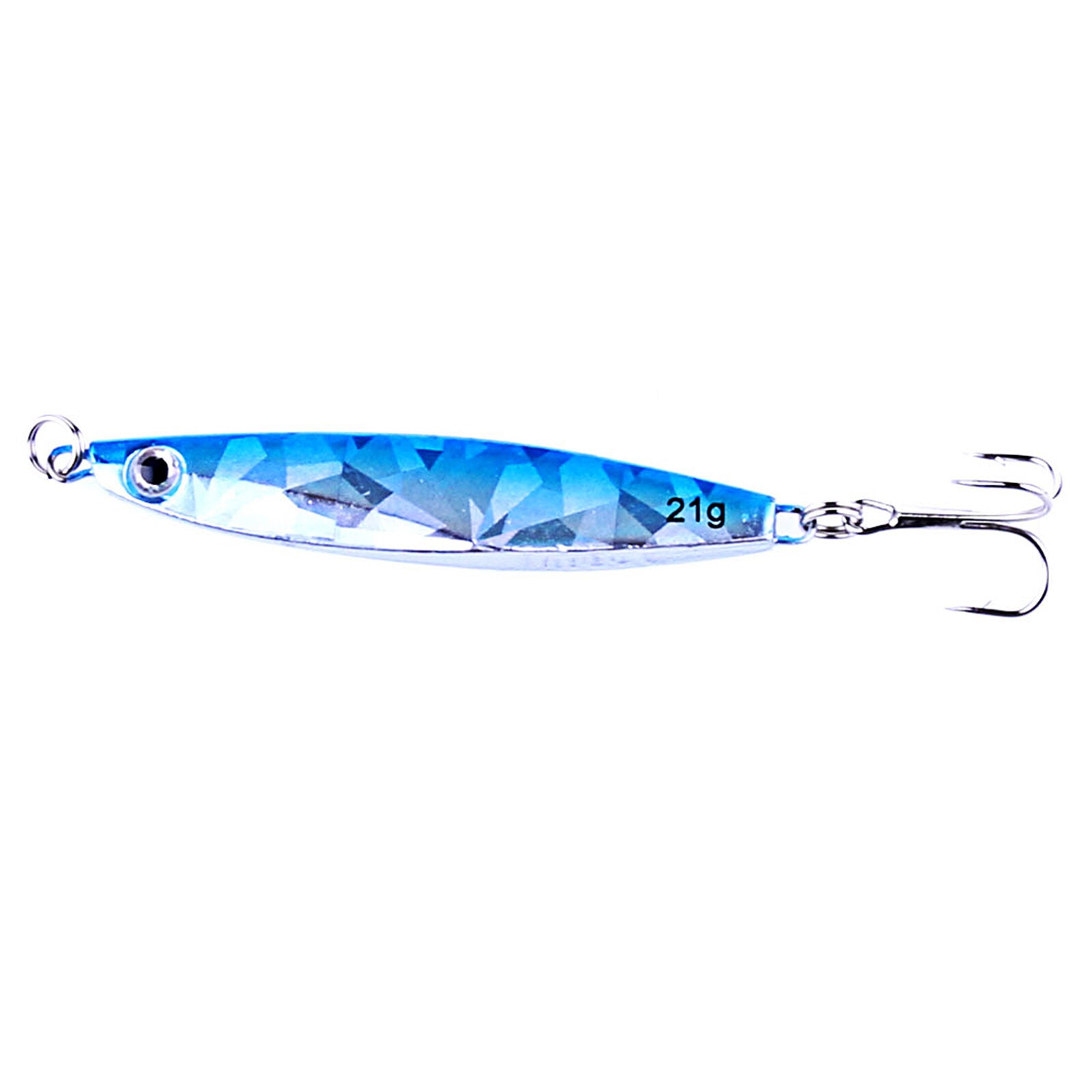7 pcs Colored Plate Fishing Lure Hooks 6# Jig Metal Bait Fish Tackle 21g/7cm