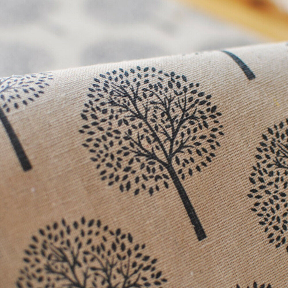 12 Inch By 72 Inch Rustic Tree Table Runner Cotton Linen Pattern Washable FlK5P6