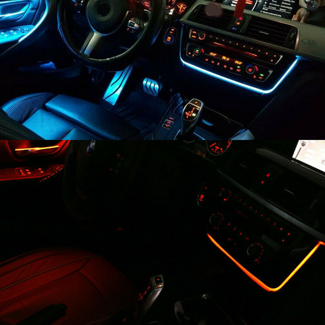 LED Light Dash AC Panel Radio Trim Frame Decoration Fit For BMW 3 4 Series F30