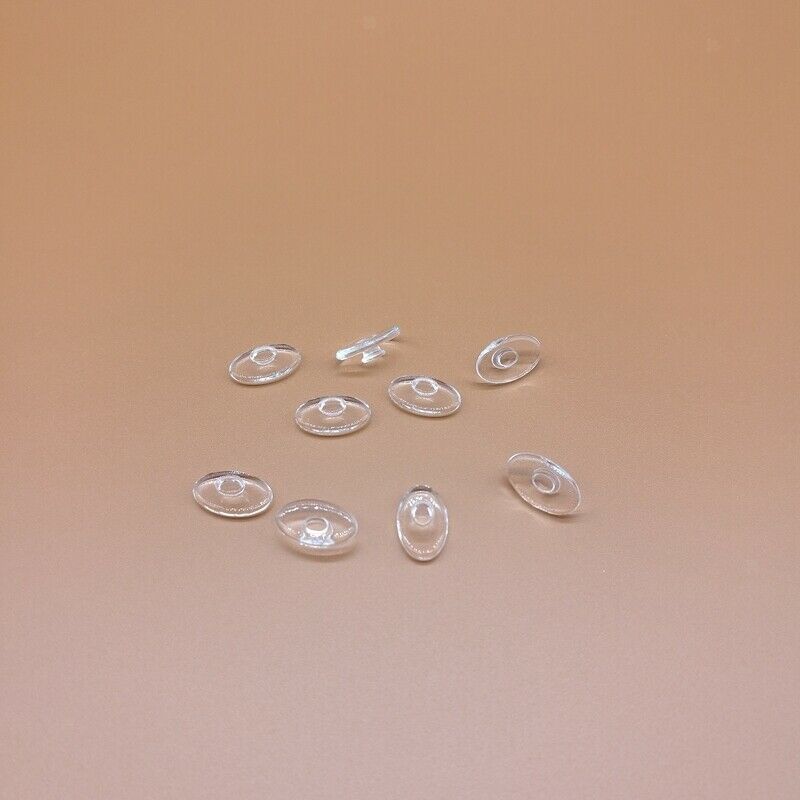 25 Pairs Oval Shape Silicone Eyeglass Eyewear Push in Nose Pads