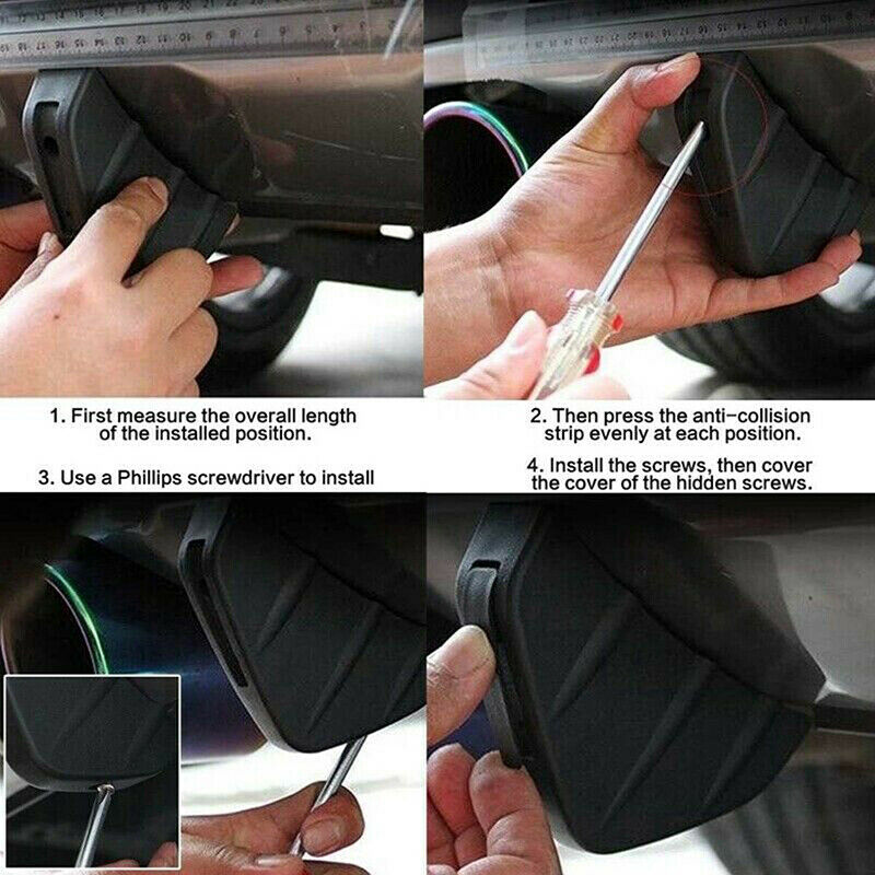 Universal Car Rear Bumper Lip Diffuser Shark Fin 3 Wing Spoiler Car Back .l8