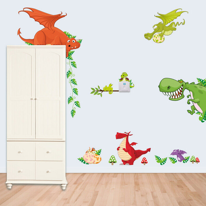 Dinosaur Zoo Wall paper Decals for Kids Baby  Boy Bedroom Wall Sticker_DD
