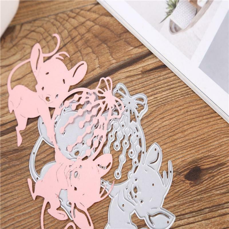 Christmas Mouse Metal Cutting Dies Stencil DIY Scrapbooking Album Paper Template