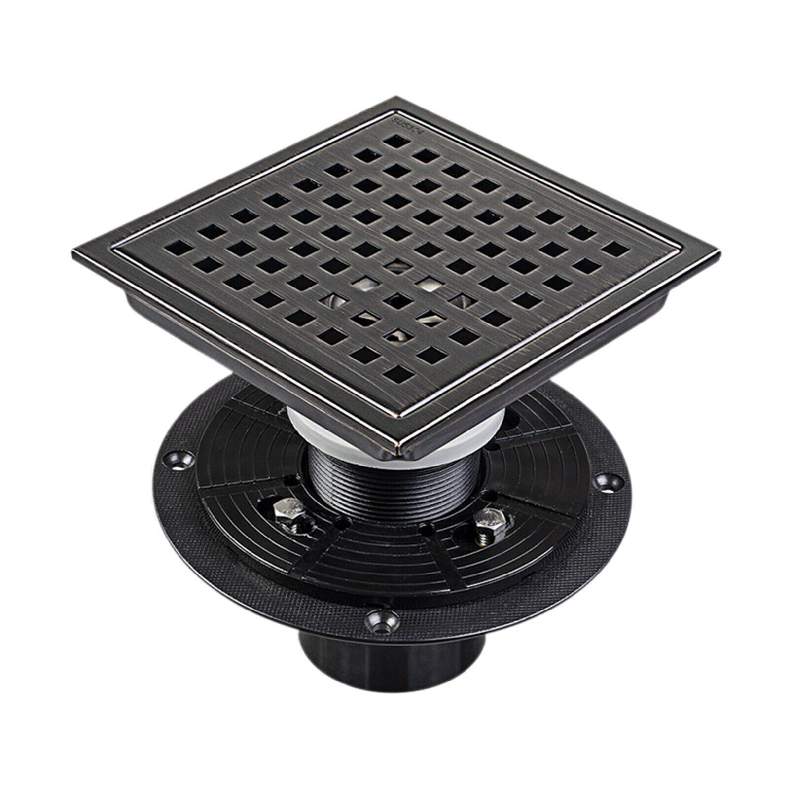 15cm Square Shower Floor Drain Removable Cover Grid Grate Bathroom Balcony