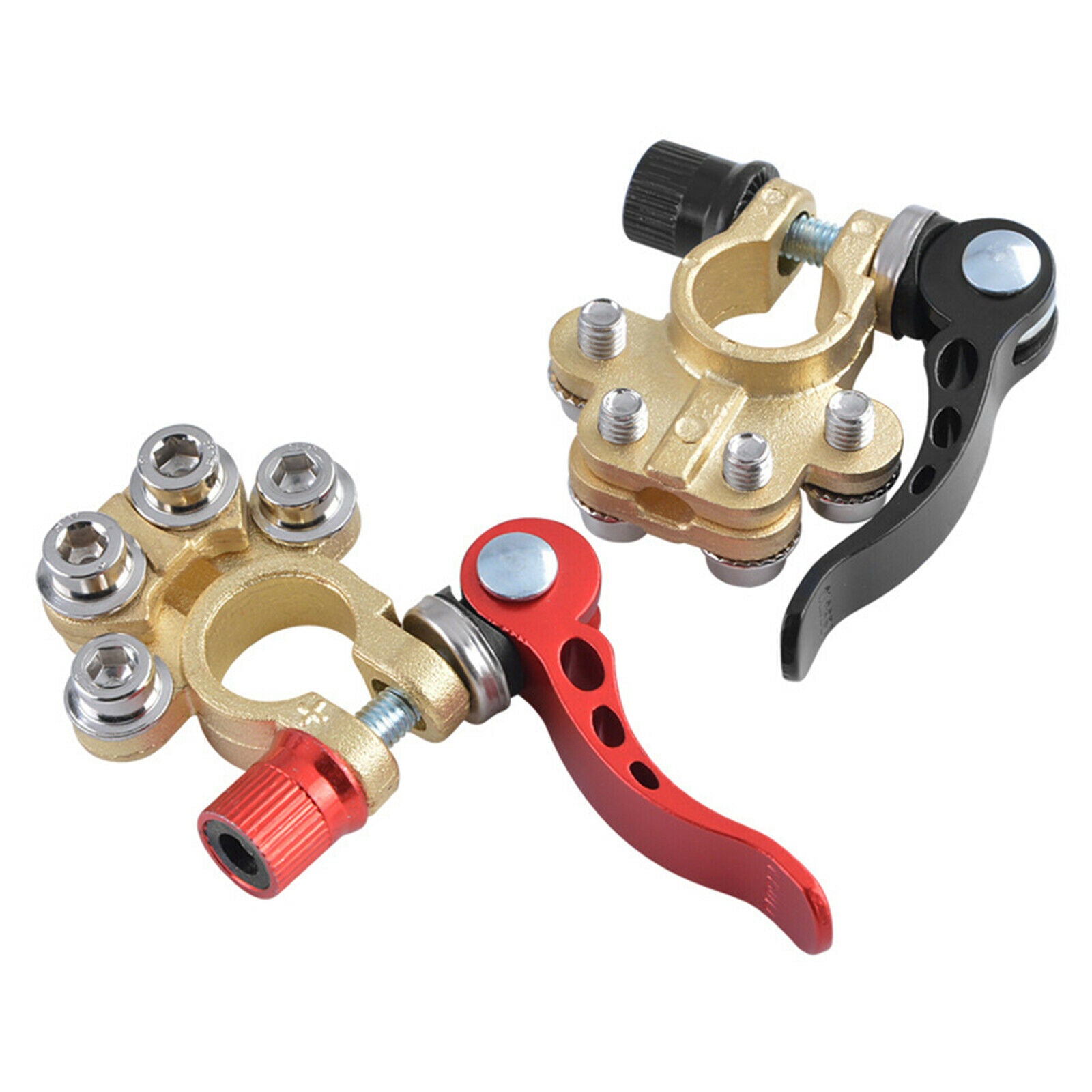 2PCS Brass Boat Car Battery Terminal Connector Clamps Quick Release Tractor