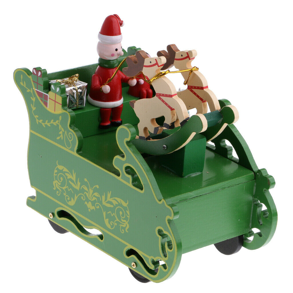 Christmas Sata Claus Snowman Sleigh Music Box Clockwork Toys Xmas Gift Decor