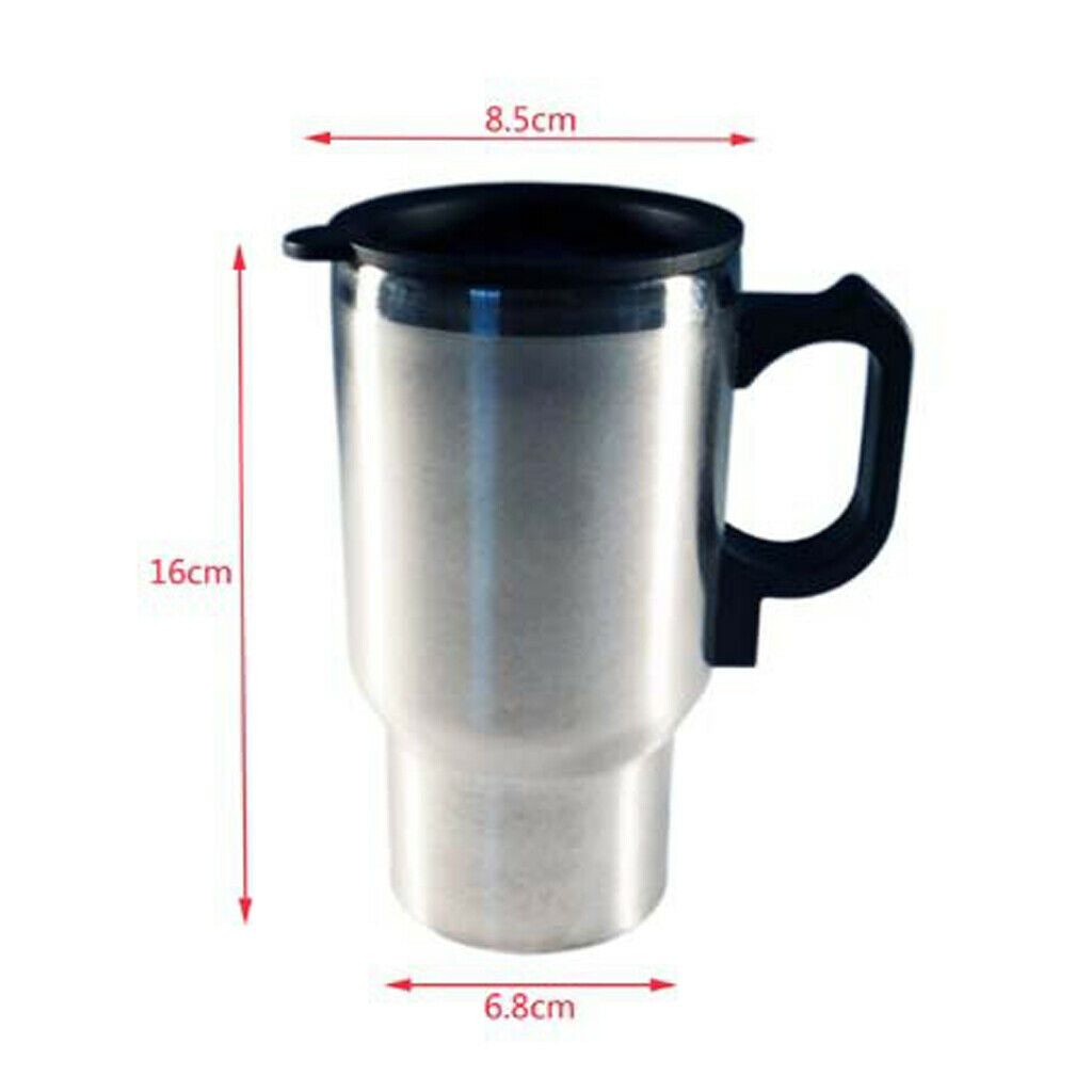 450ml Car Heated Mug Travel Mug Stainless Steel Heated Camping Outdoor Cup