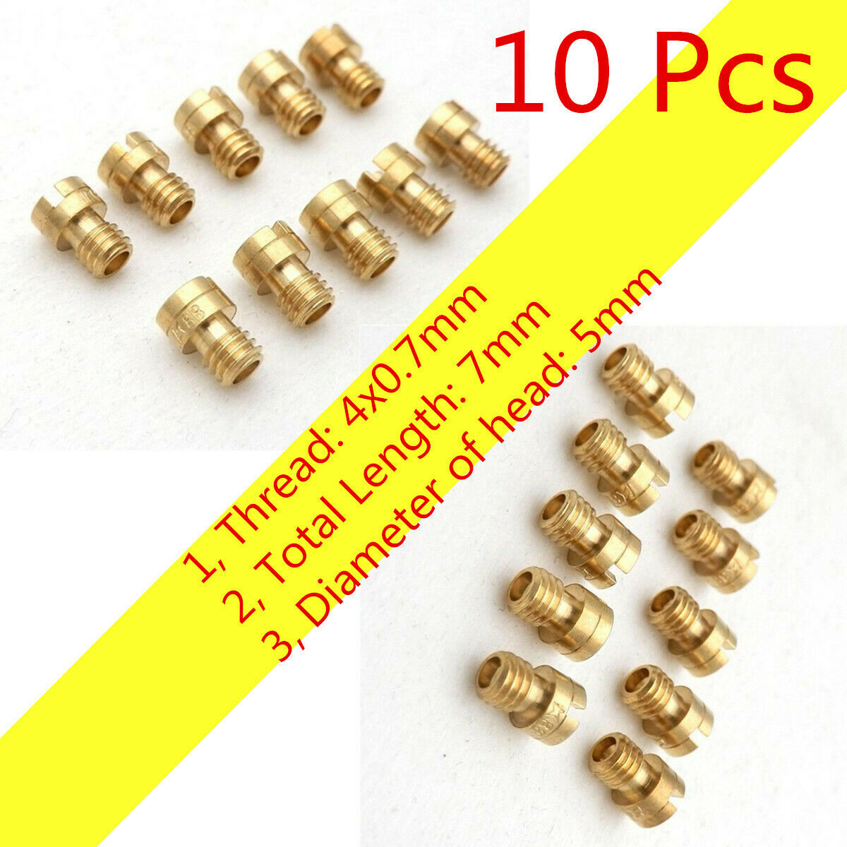 10 Pcs 10 sizes Round Head Carburetor Main Jet Nozzle for GY6 50cc 139QMB Engine