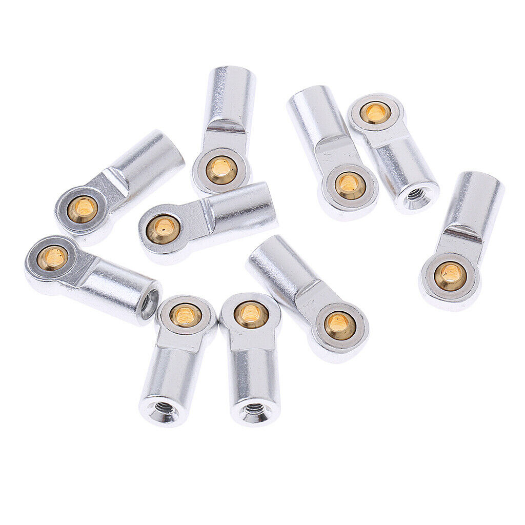 10 Pieces 1/10 M3 Metal Ball Head Ball Joint Accessories for SCX10 RC Car White