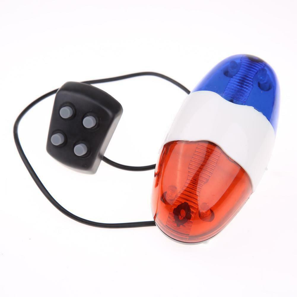 6 LED Bike Police Front Light Warning Siren Cycling Electric Horn Bell @