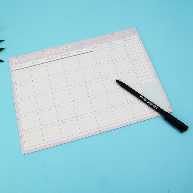 Monthly Paper Pad 20 Sheets DIY Planner Desk Agenda Gift School Office Supplies