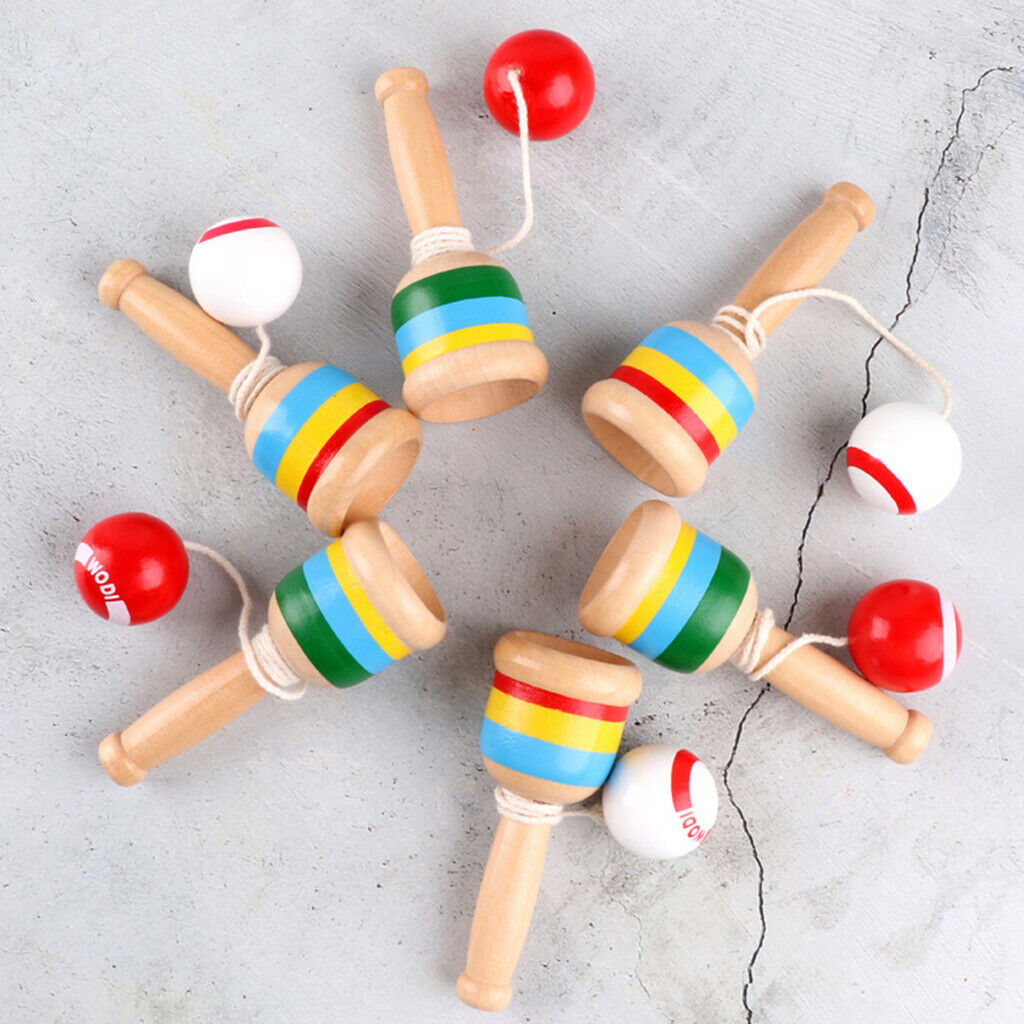 Kendama skill ball cup made of wood painted children's kendama educational toys