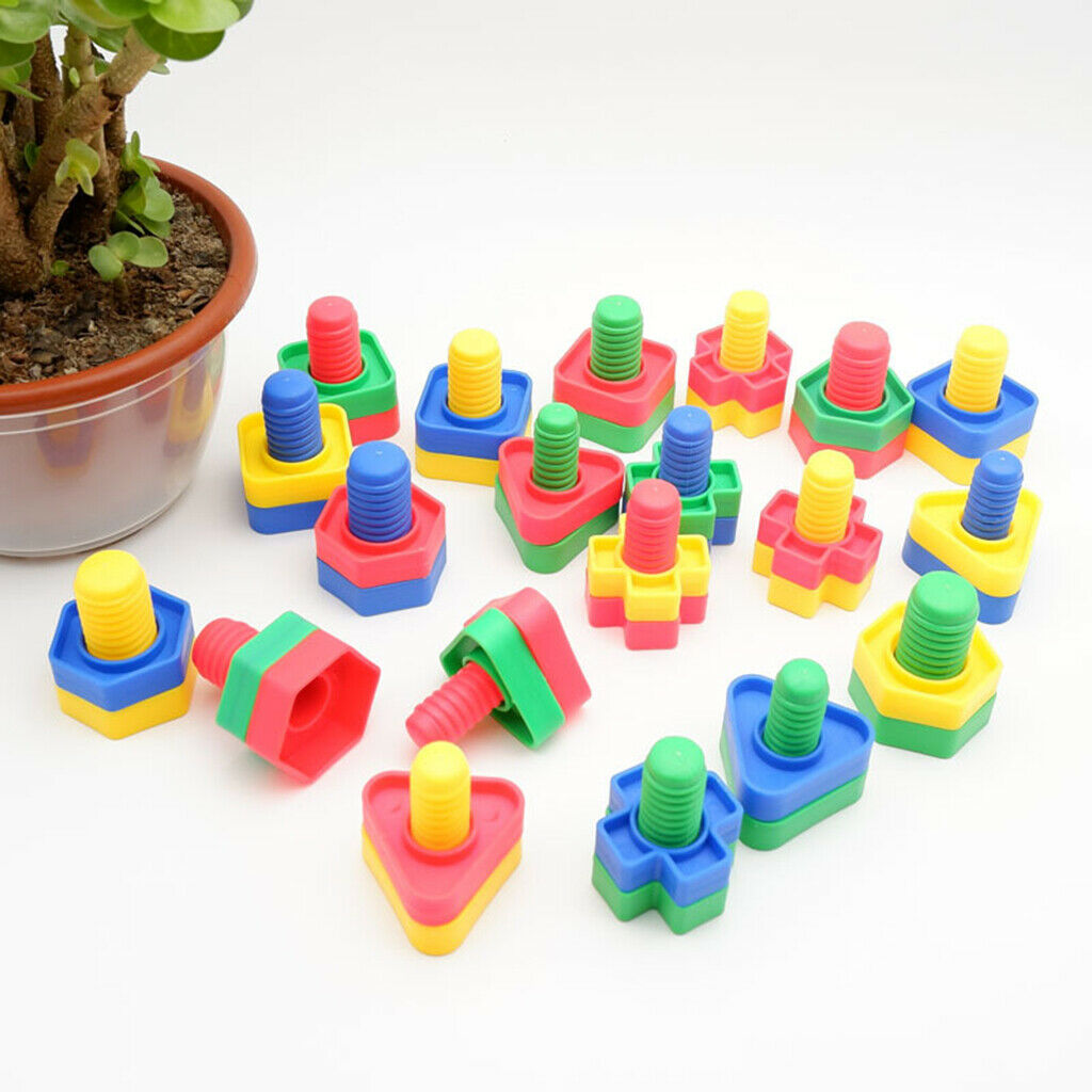 Screw Building Blocks Insert Blocks Nut Shape Toys for Toddlers Boys Girls