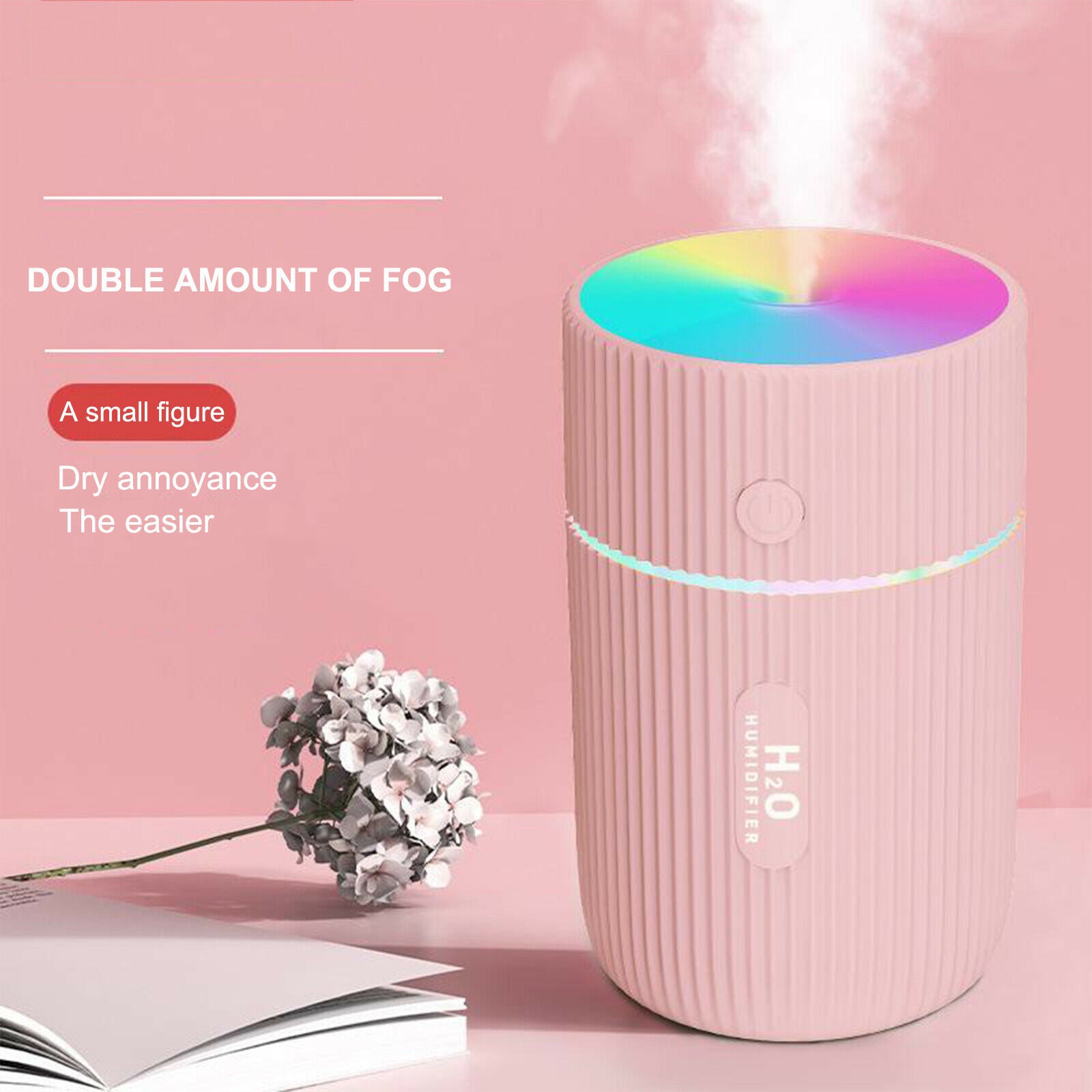 Desktop USB Air Humidifier Purifier with 7 LED Night Light for Home Car